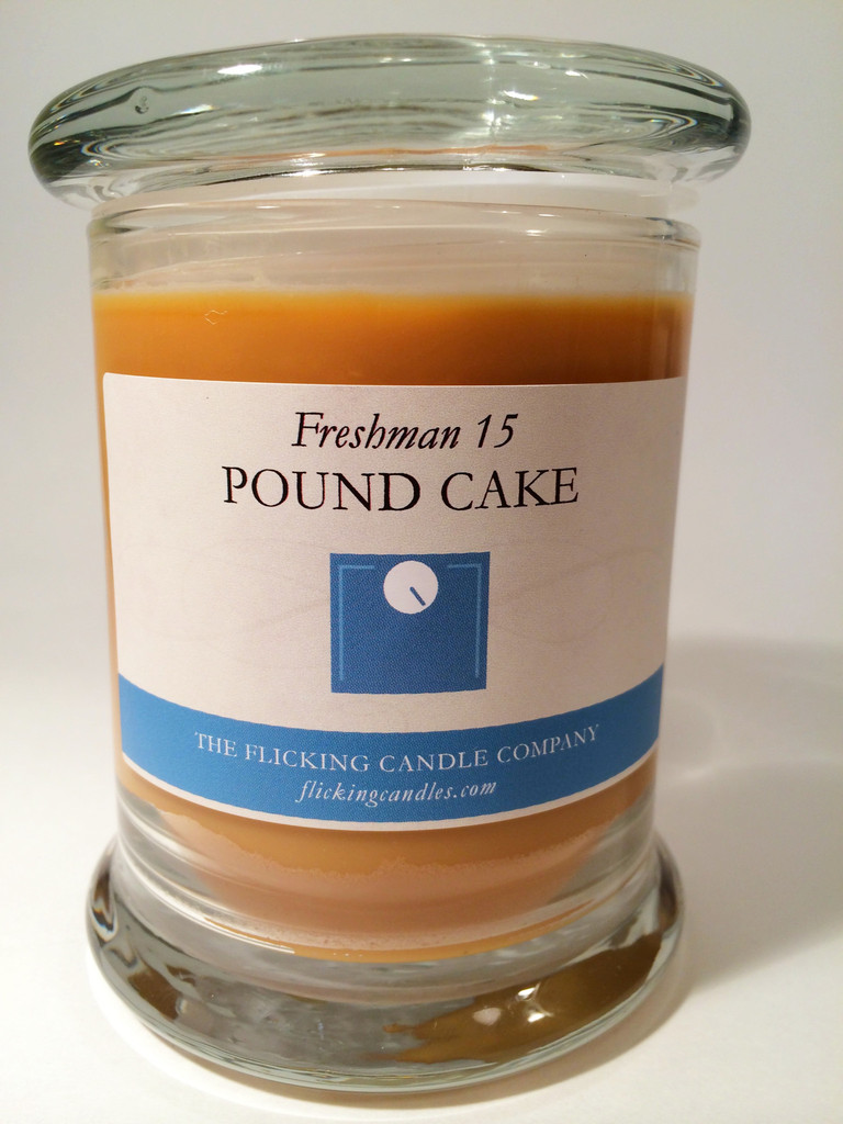 The sweet smell of pound cake in this candle to remind you can start working out at the Rec Center anytime you want-- just not today.