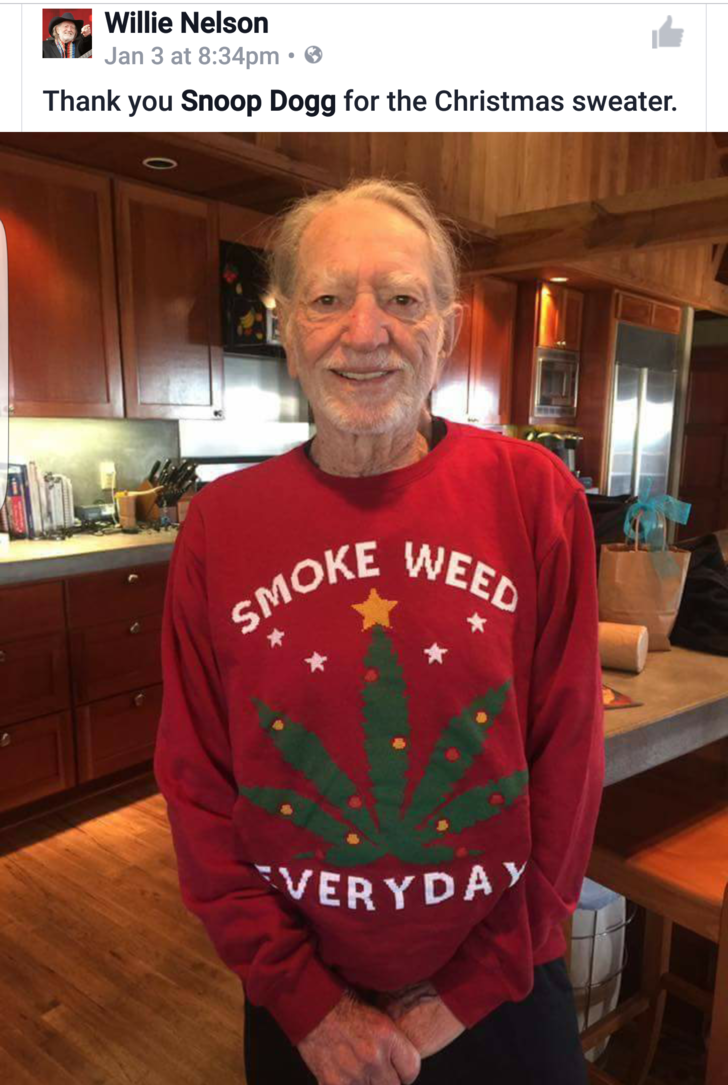 willie nelson snoop dogg sweater - Willie Nelson Jan 3 at pm. Thank you Snoop Dogg for the Christmas sweater. Ke Weed Smoke Veryday