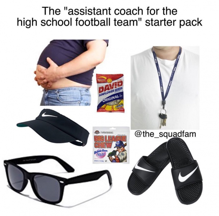 Assistant football coach high school starter pack.