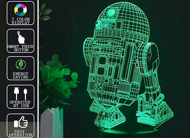 R2-D2 - 7 Color Display Smart Touch Button Energy Saving Operated By Usb Easy Operation