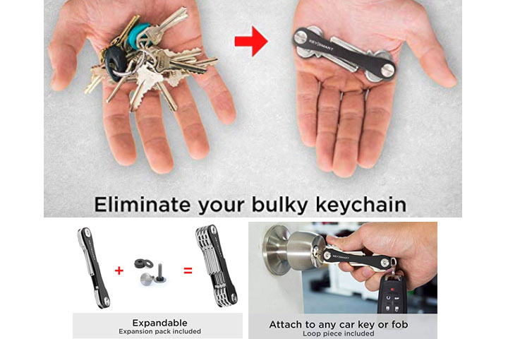 Ditch that bulky keychain with this minimalist key organizer. Avoid getting jabbed by that pocket full of keys and save your phone's screen from those nicks and scratches with the  KeySmart Compact Key Holder and Keychain Organizer (up to 14 Keys) - $22.99 Get it <a href="https://amzn.to/2S1ELgz" target="_blank" rel="nofollow"><font color="red"><b>HERE</font></b></a>.