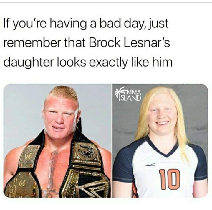 monday morning randomness - shoulder - If you're having a bad day, just remember that Brock Lesnar's daughter looks exactly him St Chiam Island 10