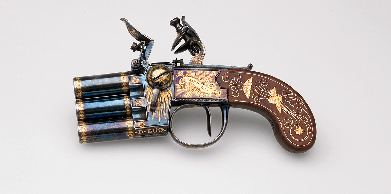 fascinating photos - napoleon flintlock pistol triple barrel - DEgg. Marengo Acc