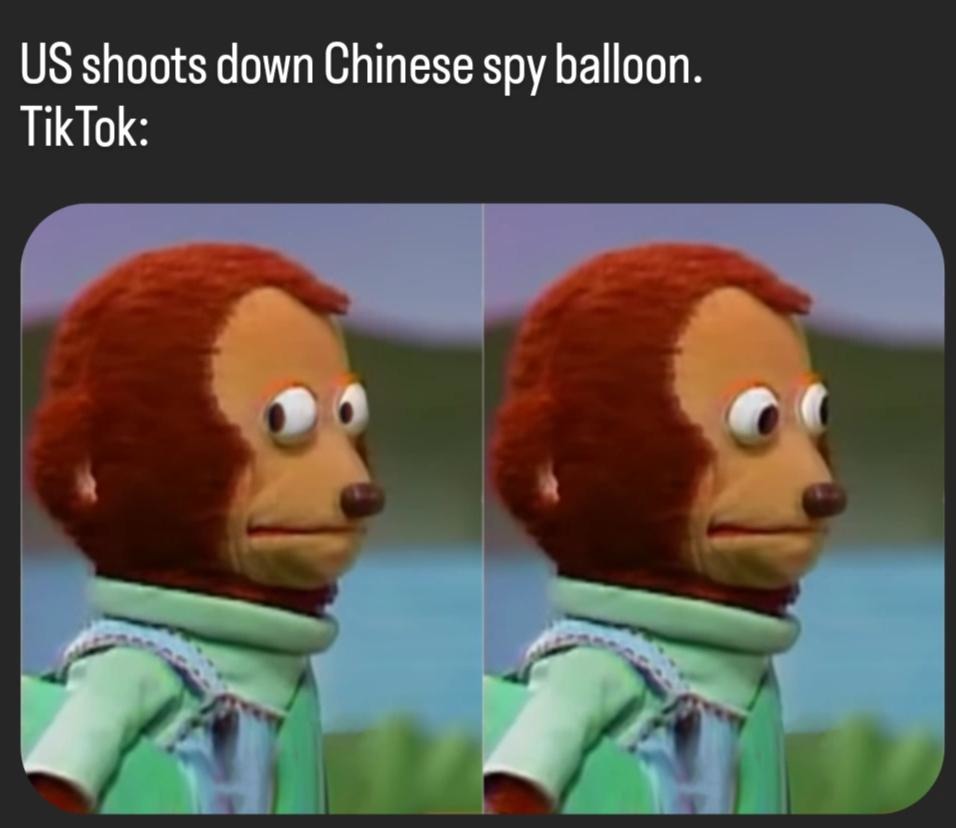 Chinese spy balloon memes - Us shoots down Chinese spy balloon. TikTok