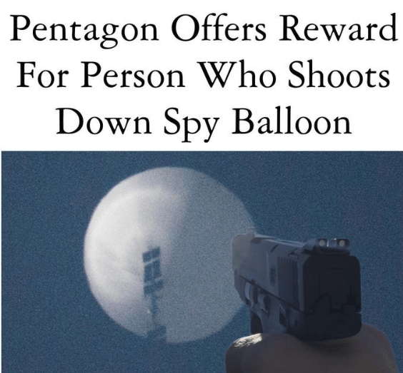 Chinese spy balloon memes - wikipedia button - Pentagon Offers Reward For Person Who Shoots Down Spy Balloon