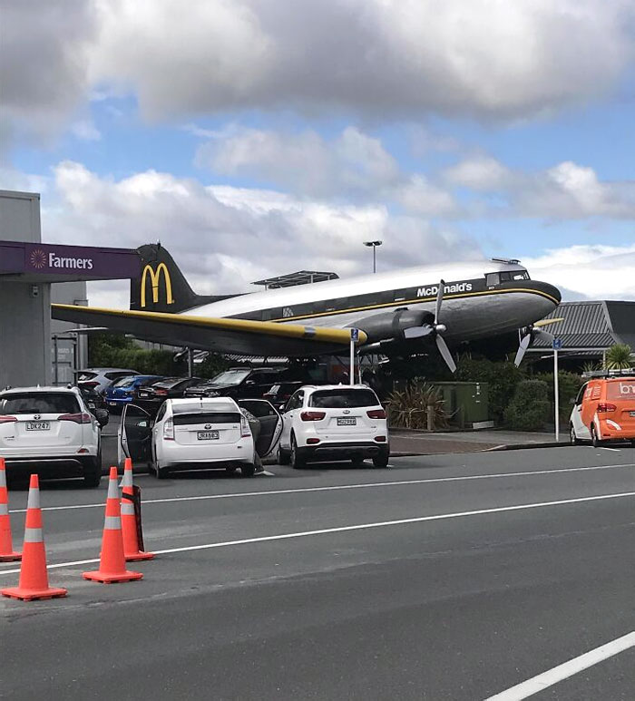 A McDonald's in New Zealand has a plane you can dine inside.