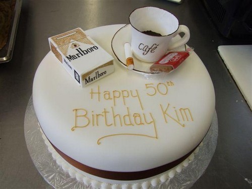 cigarette and coffee cake - Caf Marlboro Happy 50 Birthday Kim