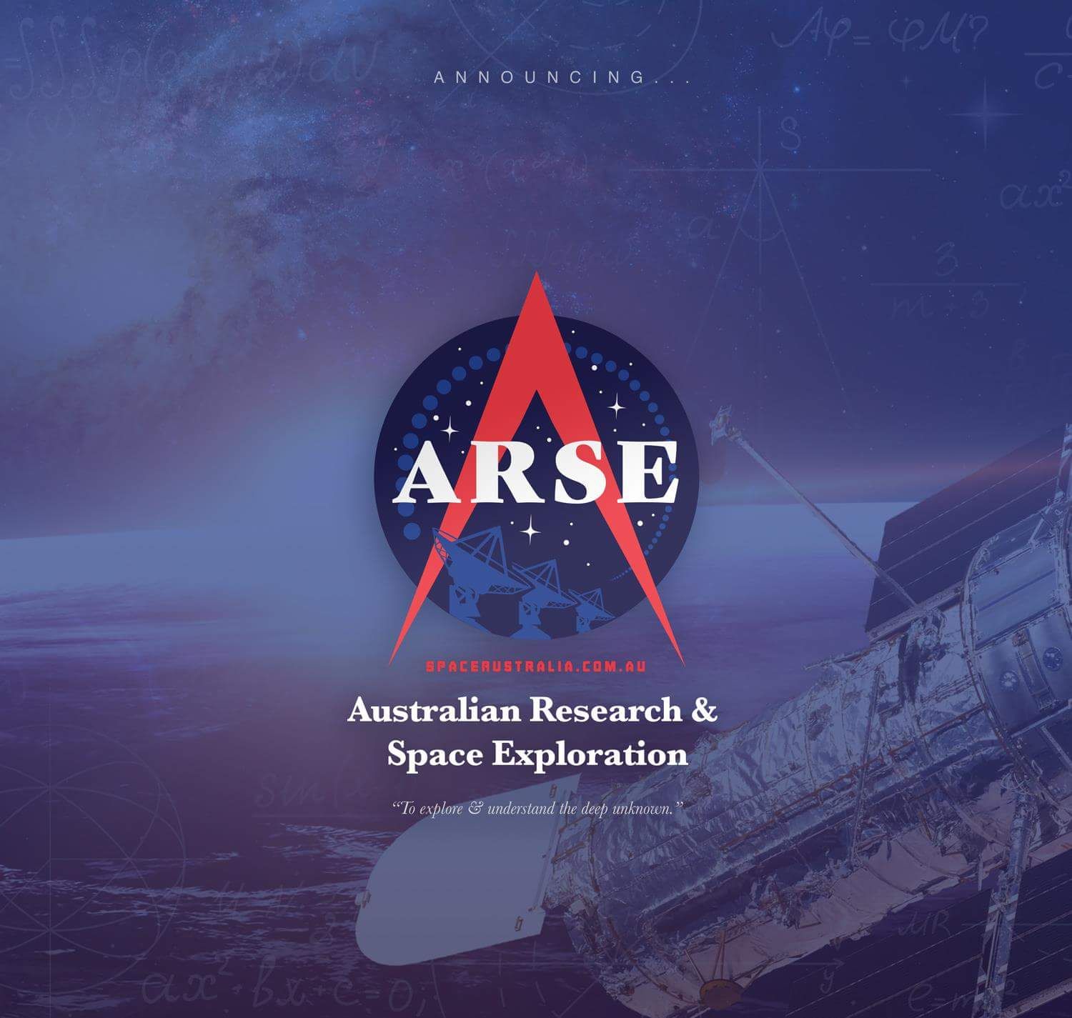 arse australian space - Announcing Arse Efacerustralia.Com.Au Australian Research & Space Exploration "To explore understand the deep unknown.