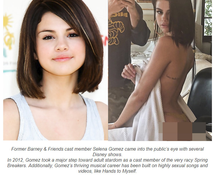beauty - Former Barney & Friends cast member Selena Gomez came into the public's eye with several Disney shows. In 2012, Gomez took a major step toward adult stardom as a cast member of the very racy Spring Breakers. Additionally, Gomez's thriving musical