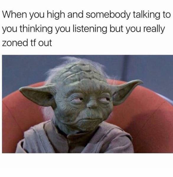 420 weed memes and pics - funny stoner memes - When you high and somebody talking to you thinking you listening but you really zoned tf out