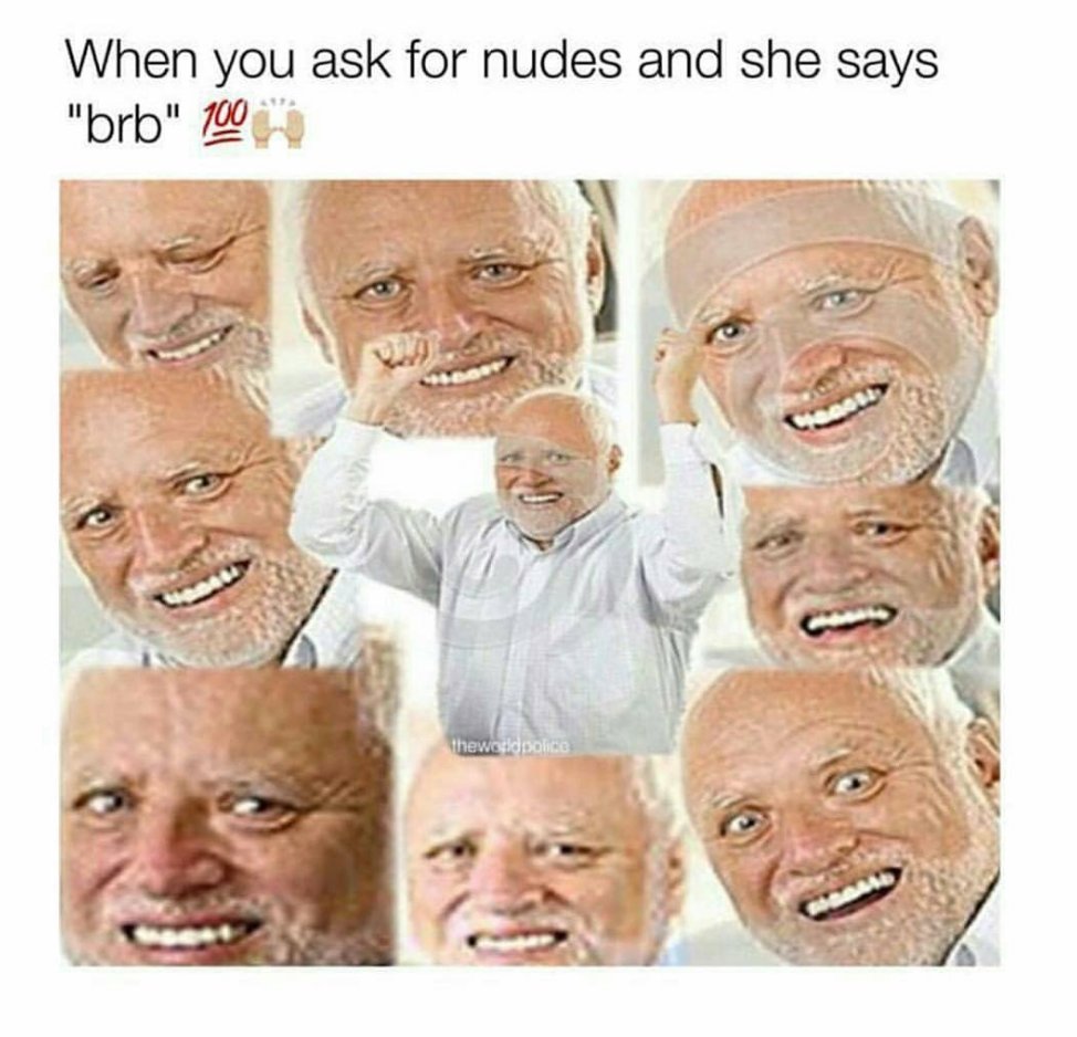 spicy sex memes - Meme - When you ask for nudes and she says "brb" 100 theworldpolice