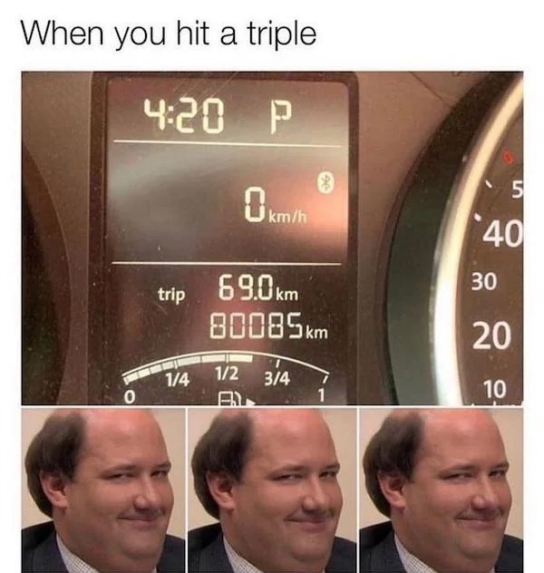 spicy memes - you hit a triple - When you hit a triple P 0 trip m m 14 kmh 12 B 34 5 40 30 20 10