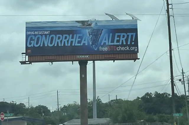 cursed pics and photos - billboard - DrugResistant Gonorrhea Alert! freeSTD heck.org Camaro