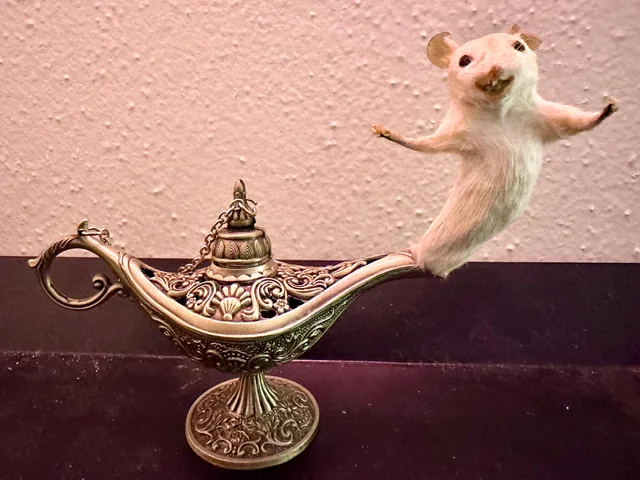 cursed pics and photos - mouse taxidermy funny
