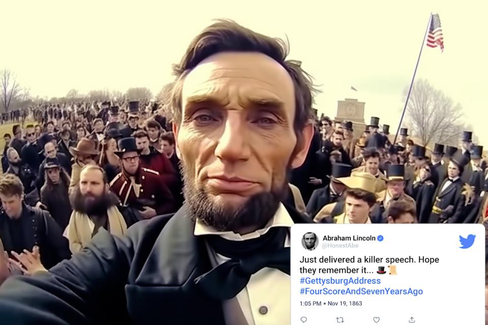 famous selfies from history - crowd - Abraham Lincoln Just delivered a killer speech. Hope they remember it... Years Ago . 22