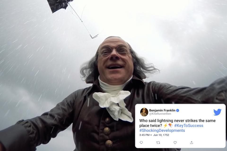 famous selfies from history - Benjamin Franklin Who said lightning never strikes the same place twice? To Success Developments