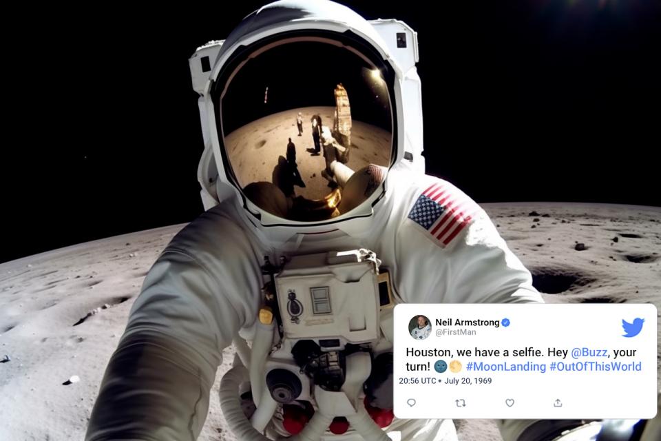 famous selfies from history - astronaut - Neil Armstrong Houston, we have a selfie. Hey , your turn! Utc 13