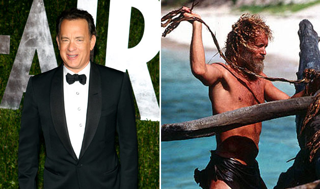 Tom Hanks—Cast Away  (Hanks went from a slightly overweight businessman in the first half of the film to an emaciated castaway on a deserted Fiji island in the second—ultimately losing 55 pounds to play plane crash survivor Chuck Noland. Not only did he shed the weight in four months with a strenuous diet and exercise regimen, he wasn’t allowed to shave or cut his hair for weeks.)