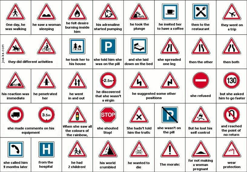 A story done with road signs 