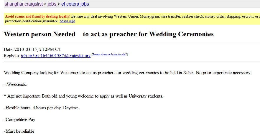 Do you think, you can pretend to be a preacher? Then, this job is for you.