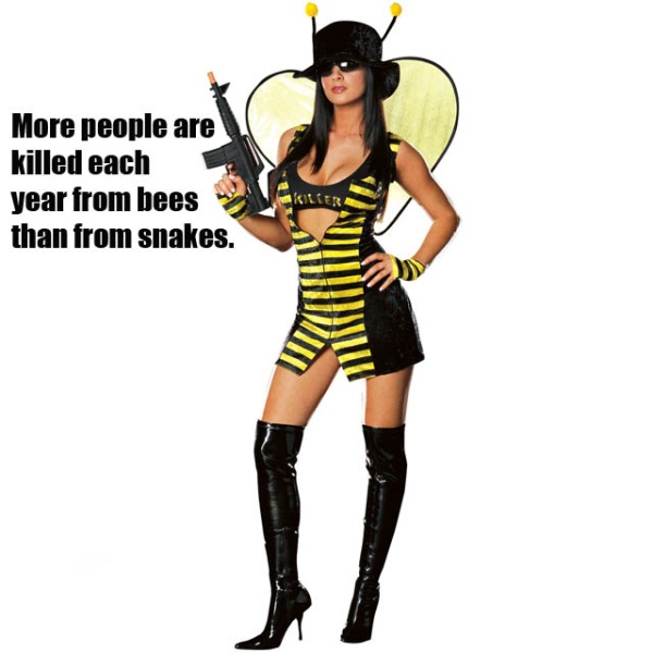 killer bee outfit - More people are killed each year from bees than from snakes.