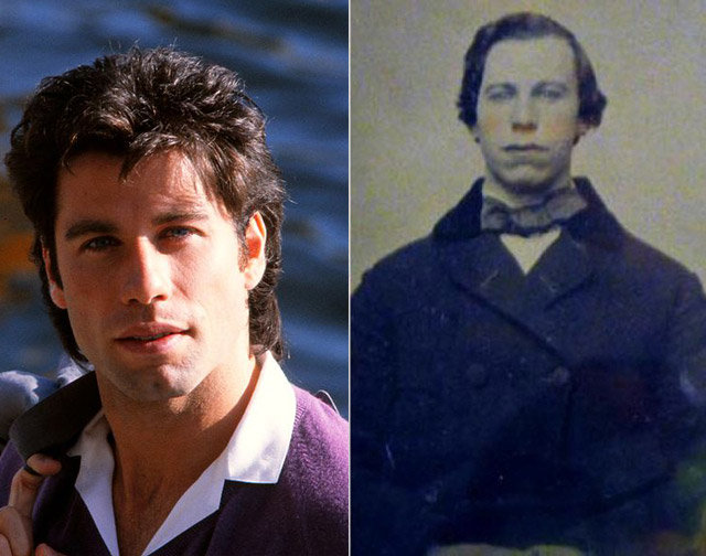 John Travolta and unknown man from the 1860's
