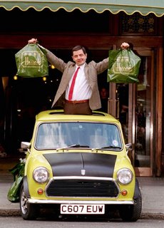 Mr. Bean, we all love him, don't we? I thought so. I love Mr. Bean. This is his Mini Cooper! LMAO
