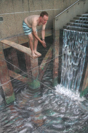 this guy draws amazing pictures on sidewalks with chalk