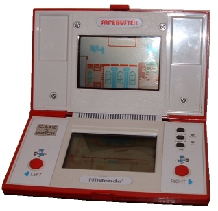 An early Nintendo handheld video game that looks very similar to a Nintendo DS 