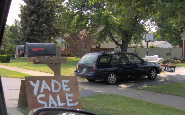 Idiot neighbors cant spell Yard on a sign.  Was up for 4 days.