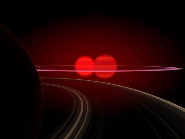 This is the view on a binary Brown Dwarf system.
