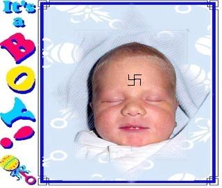 this little baby gets a tattoo of a hitler sign