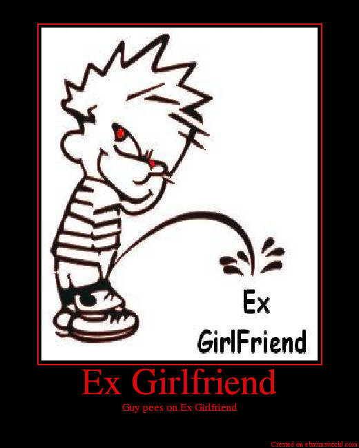 Guy pees on Ex Girlfriend
