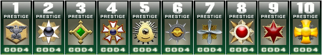 All 10 Prestige icons from Call of Duty 4