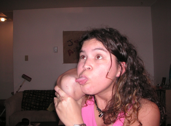 ...and they say its impossible to lick your elbow...I think not!