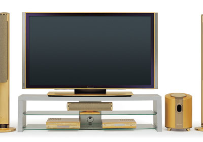 gold flat screen tv