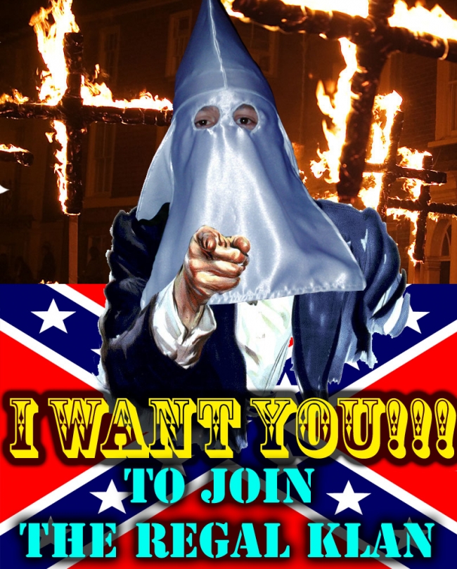 Image created to spray during Counter Strike Source games online in order to get recruits for the Regal Klan. A bit offensive to some, but hilarious.