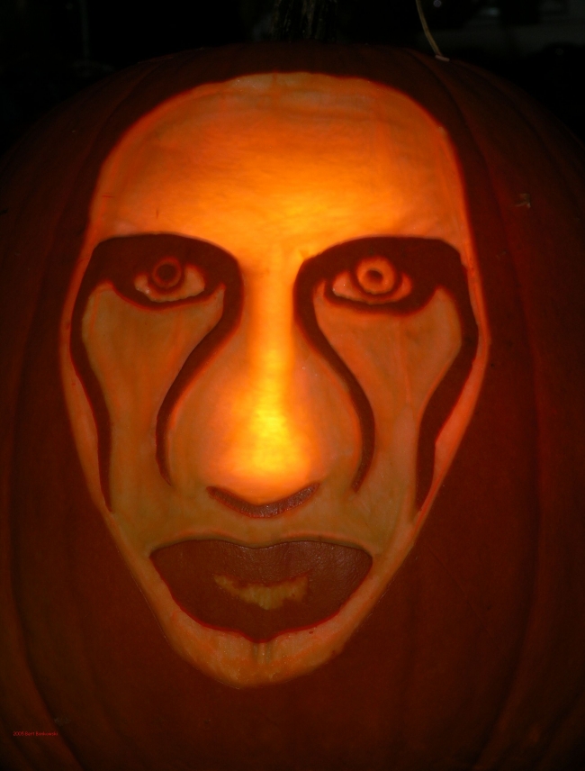 Marilyn Manson in Halloween mode  - he's never had this much color in his face!  b.bonkowski carver