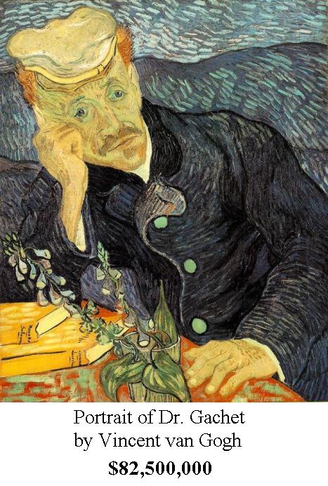 van gogh sad painting - Man Salon Portrait of Dr. Gachet by Vincent van Gogh $82,500,000
