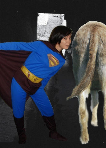 Paparazzi spotted Superwoman in dark alley with unidentified ass. 