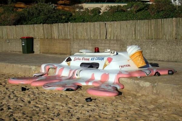 Global warming is getting worse ice cream trucks are melting