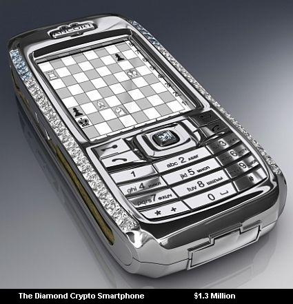 1 G W Kad abc 2 w 5 mon 1 On 8 9 0L The Diamond Crypto Smartphone $1.3 Million