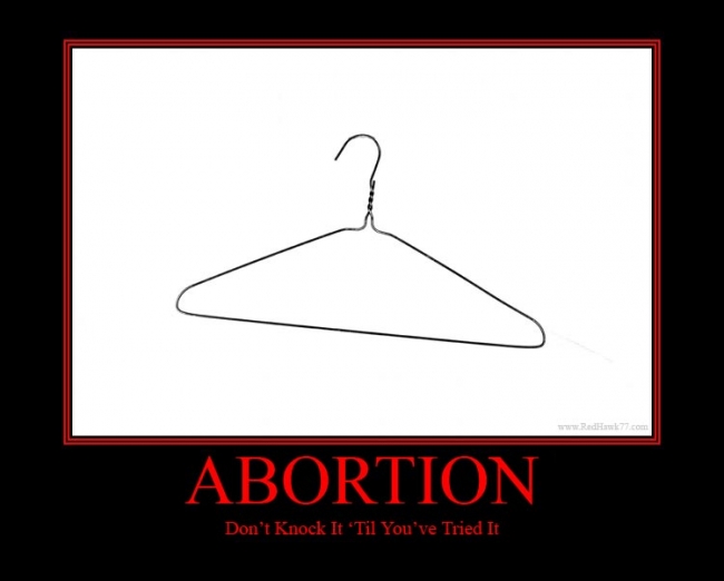 A demotivational poster regarding abortion