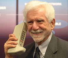 Heres an old guy using a cell phone from the 1970's.