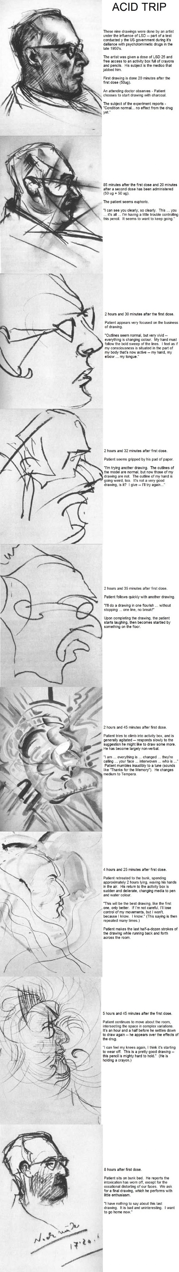 An artist is asked to take LSD and see how it affects his drawings.