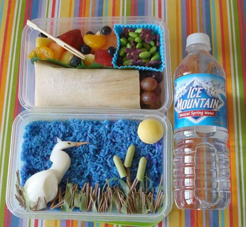 japanese lunch box food art - Mountain al Spring water