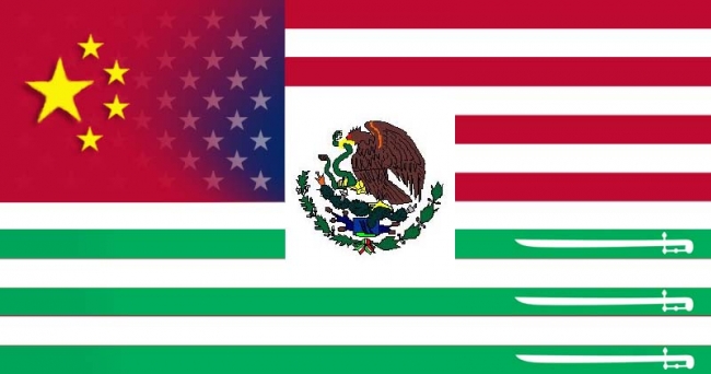 The Future US Flag includes China, Saudi Arabia, Mexico, and the US  Flags all in one.