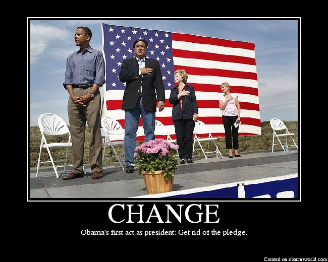 Obama's first act as president: Get rid of the pledge.