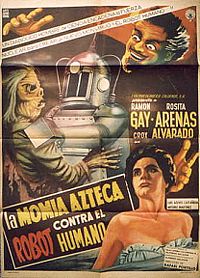 robot vs the aztec mummy poster