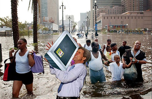 John Kerry looting after Hurricane Katrina.